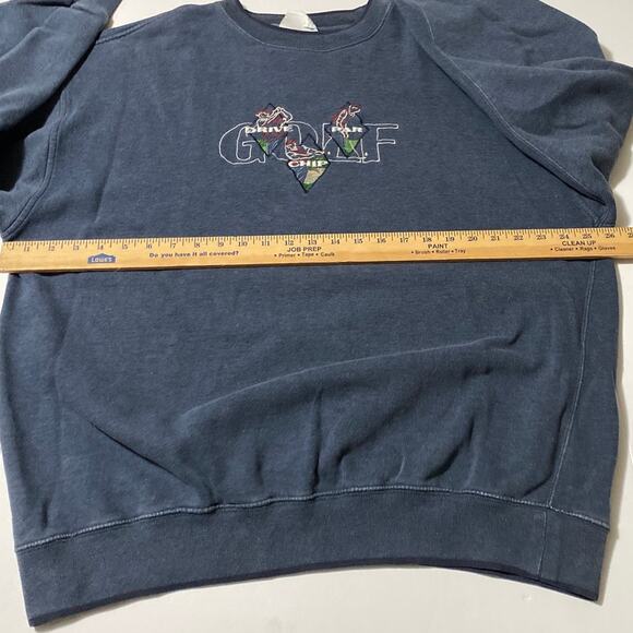 Vintage y2k Embroidered Golf Crewneck Golfers Sweatshirt Mens XXL Drive Par Chip - Picture 3 of 11